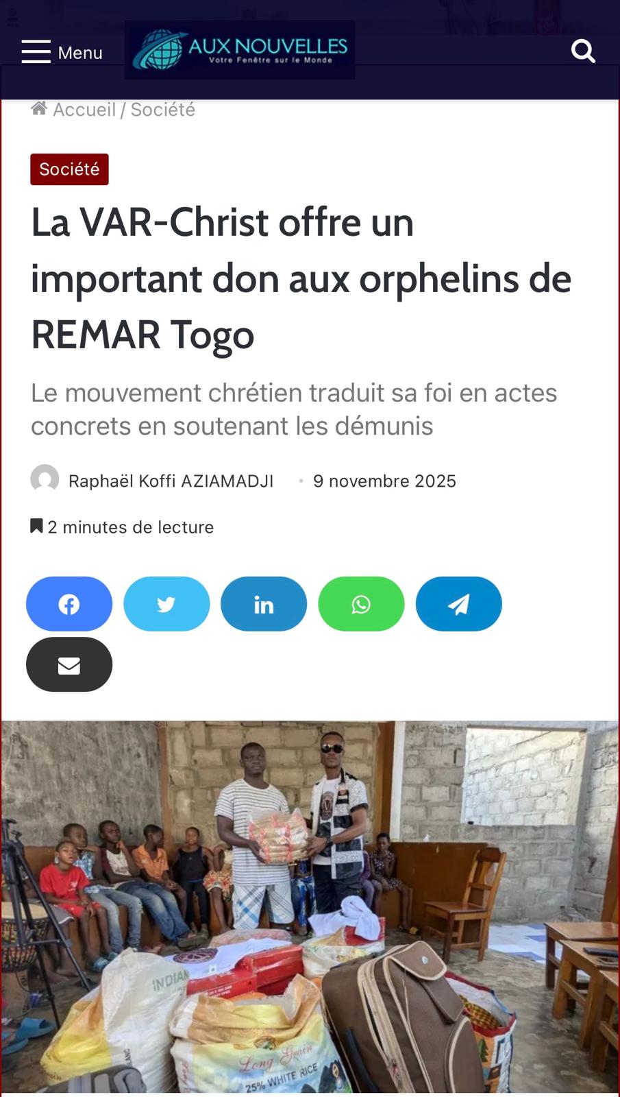LA VAR-CHRIST AUPRÈS DES ORPHELINS