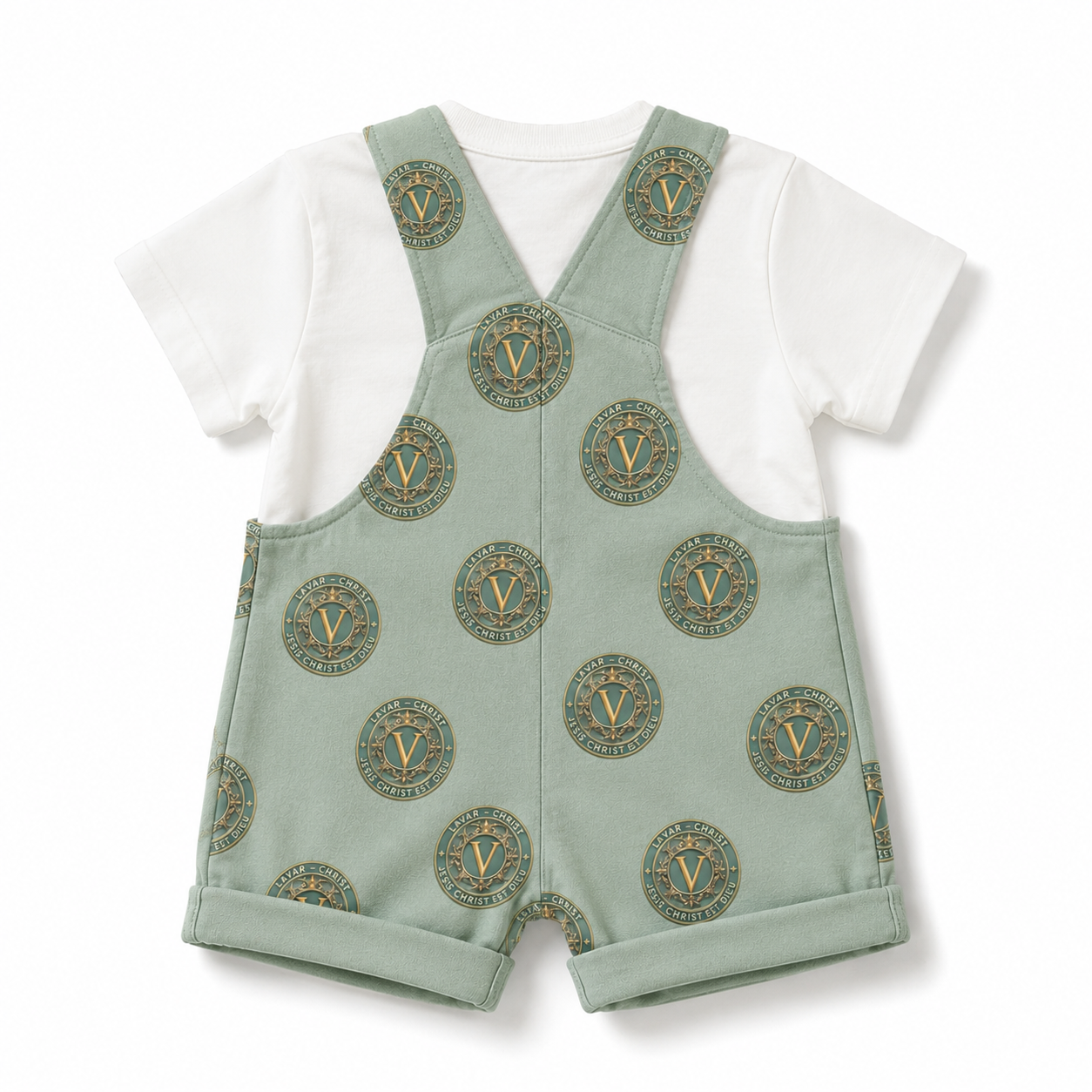 Ensemble Bébé Salopette VAR-CHRIST – Vert Sauge — photo 1