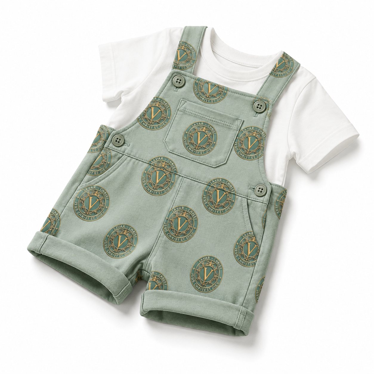 Ensemble Bébé Salopette VAR-CHRIST – Vert Sauge — photo 2